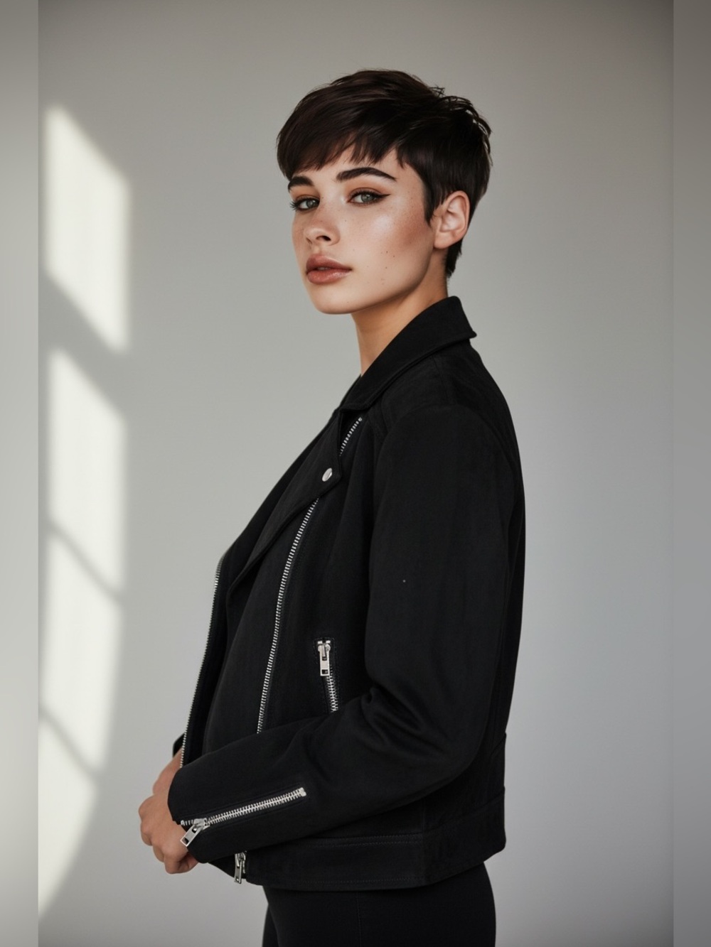 Premise Studio Suede Moto Jacket